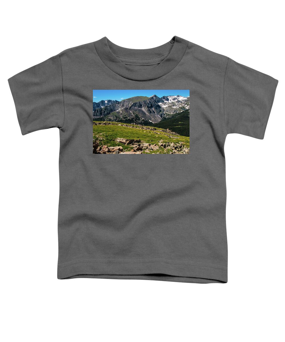 Alpine Toddler T-Shirt featuring the photograph Rock Cut Overlook 2 from Trail Ridge Road, Rocky Mountain National Park, Colorado by Tom Potter