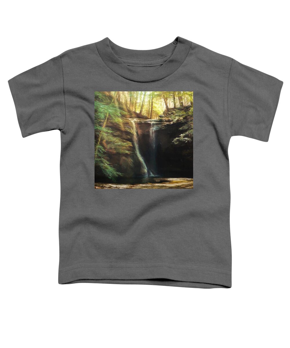 Waterfall Toddler T-Shirt featuring the photograph Rockstall Falls by Susan Hope Finley
