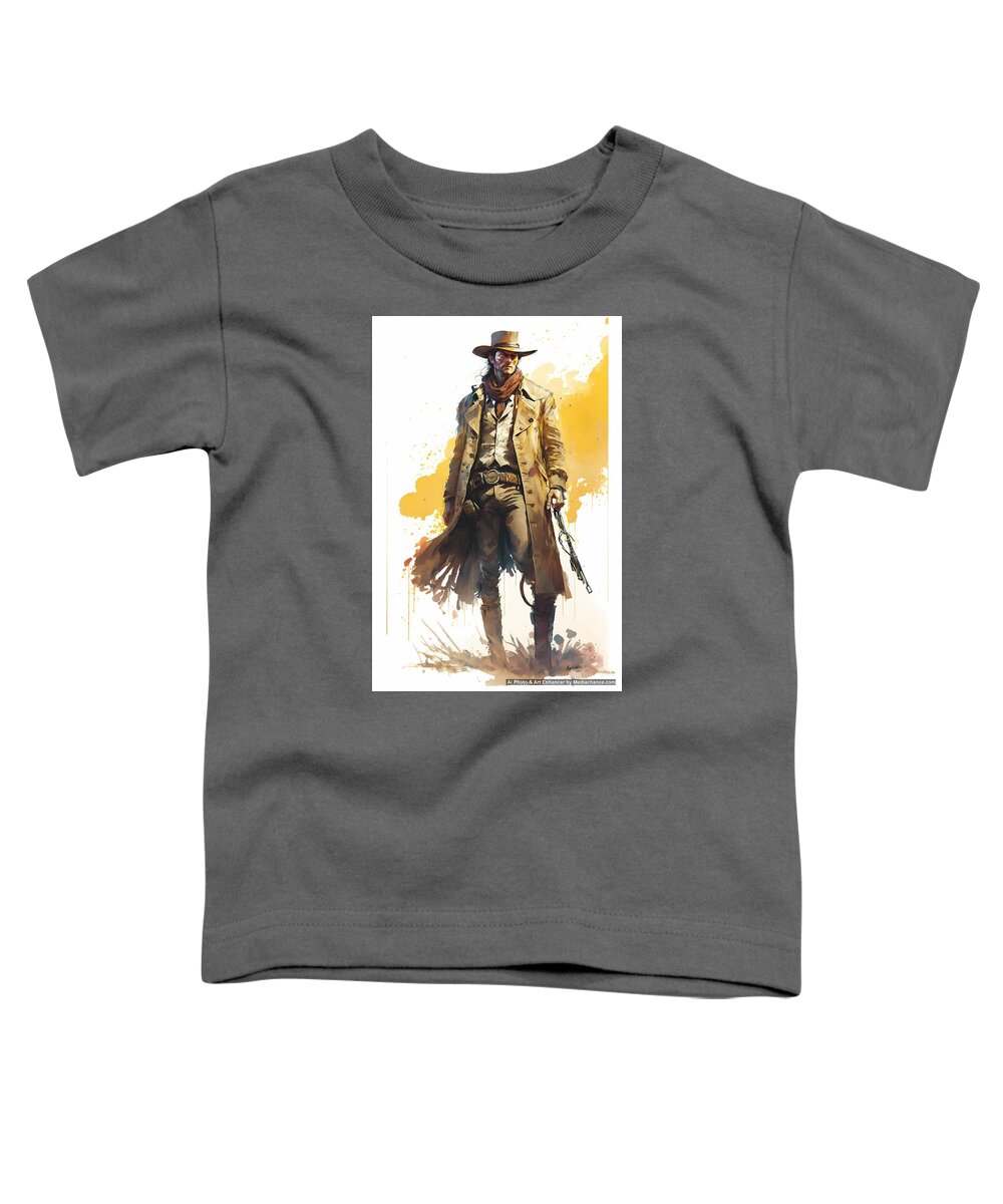 Rogue Jungle Cowboy Toddler T-Shirt featuring the digital art Rogue Jungle Cowboy by Caito Junqueira