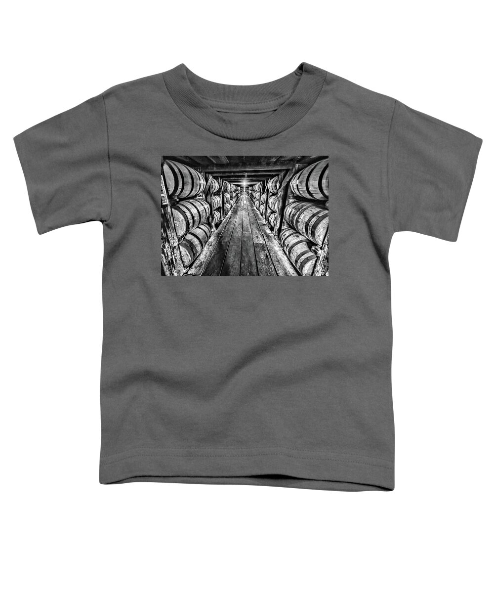 Black And White Toddler T-Shirt featuring the photograph Roll out the Barrels by Joe Holley