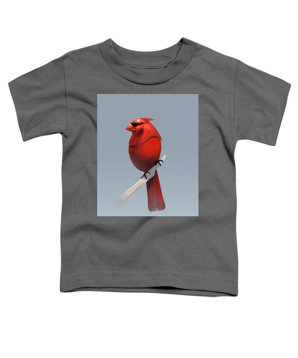 Birds Toddler T-Shirt featuring the digital art Royal Guardinal Flipped by Michael Myers