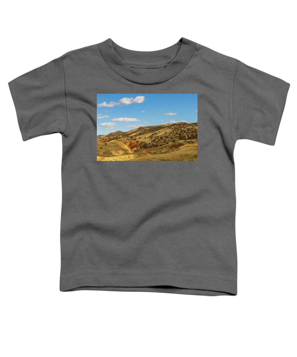 Painted Hills Toddler T-Shirt featuring the photograph Rugged Colorful Painted Hills by Aashish Vaidya