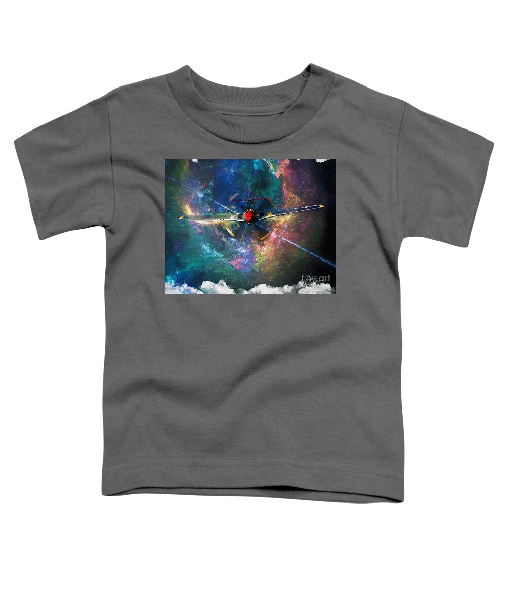 Airplanes Toddler T-Shirt featuring the digital art Running from the Storm by Deb Nakano