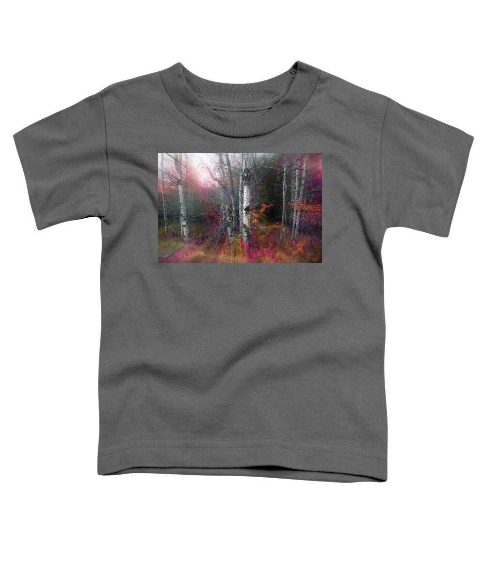 Aspen Toddler T-Shirt featuring the photograph Rushing into the Rainbow Grove by Wayne King