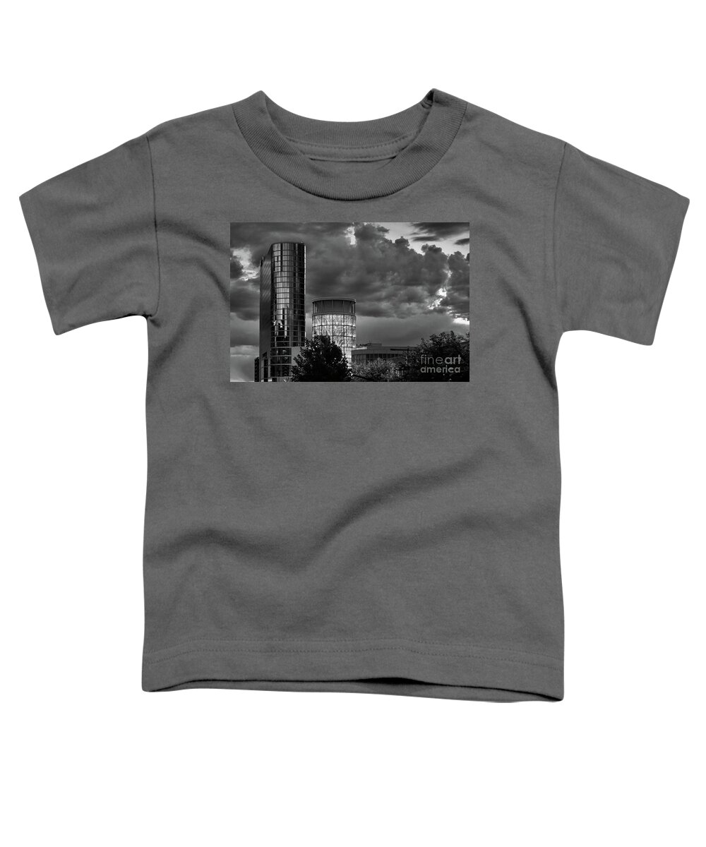 Black And White Toddler T-Shirt featuring the photograph Salt Lake City by Elisabeth Derichs