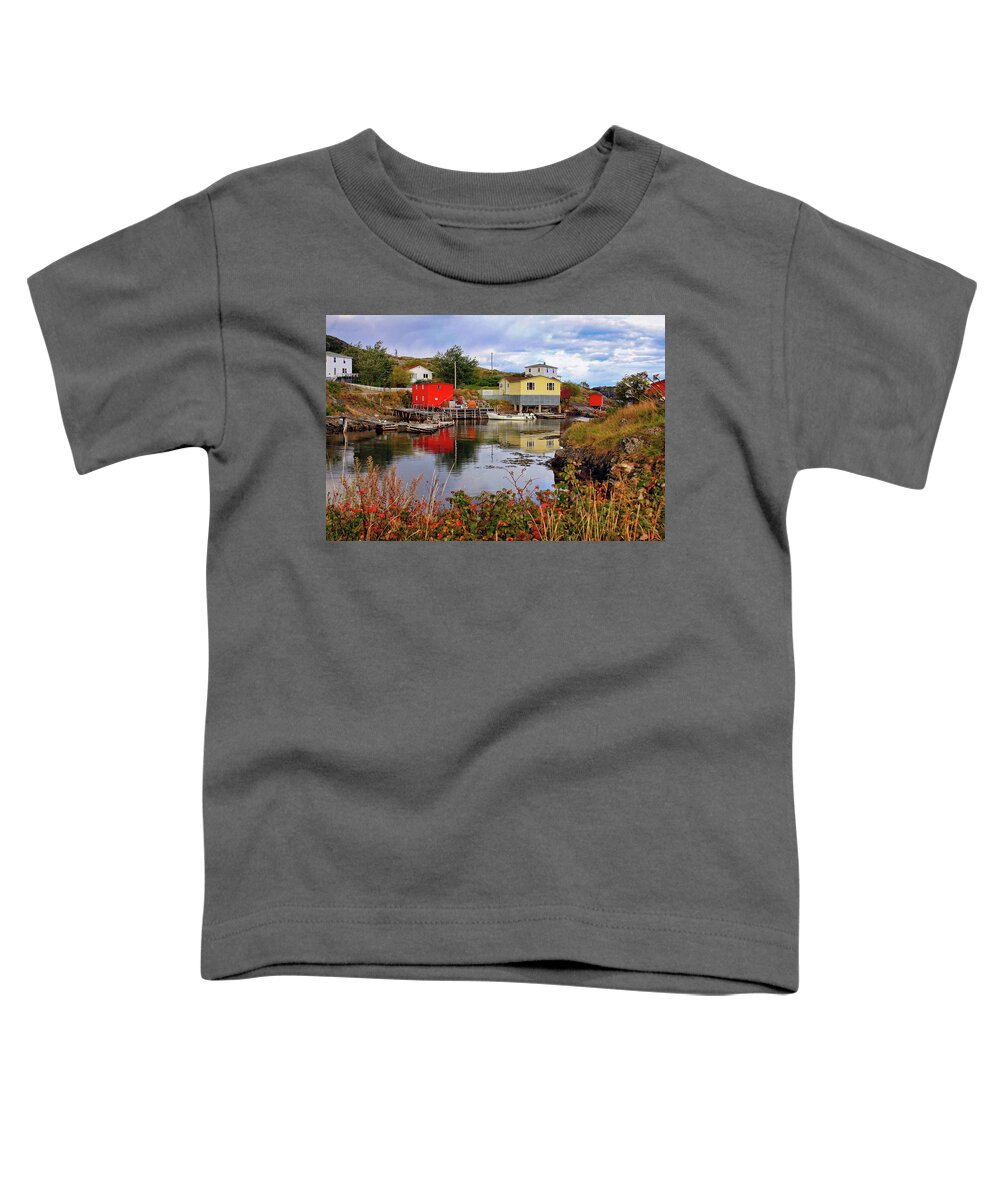 Salvage Toddler T-Shirt featuring the photograph Salvage Village Newfoundland 3 by Tatiana Travelways