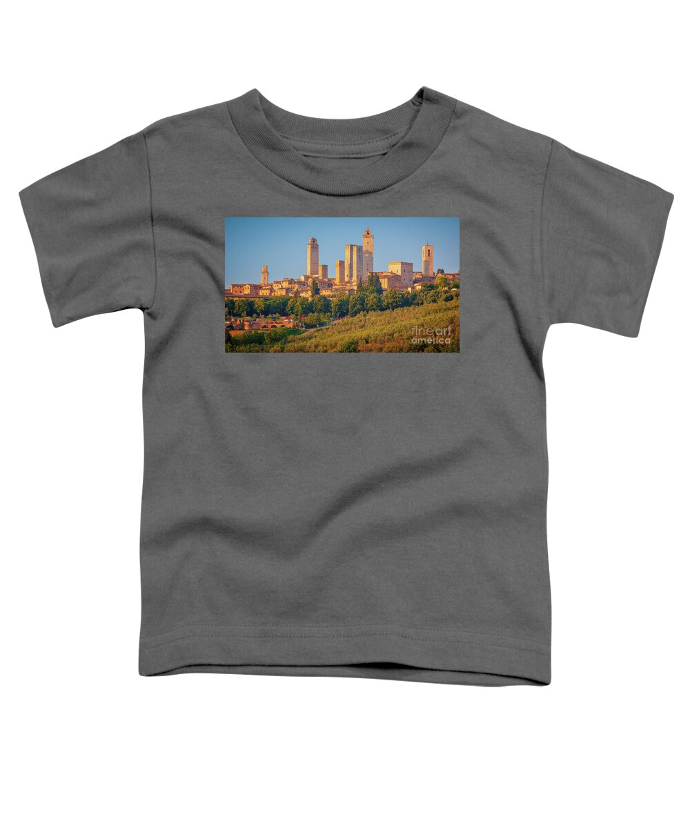 Europe Toddler T-Shirt featuring the photograph San Gimignano Skyline by Inge Johnsson