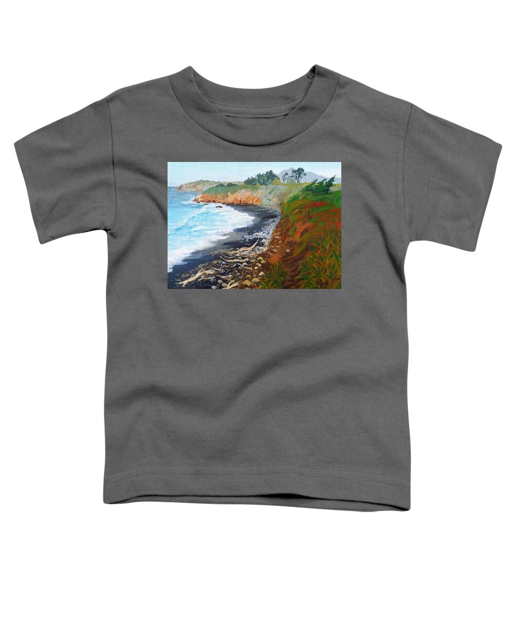 Landscape Toddler T-Shirt featuring the painting San Simeon CA Coast by Katherine Young-Beck