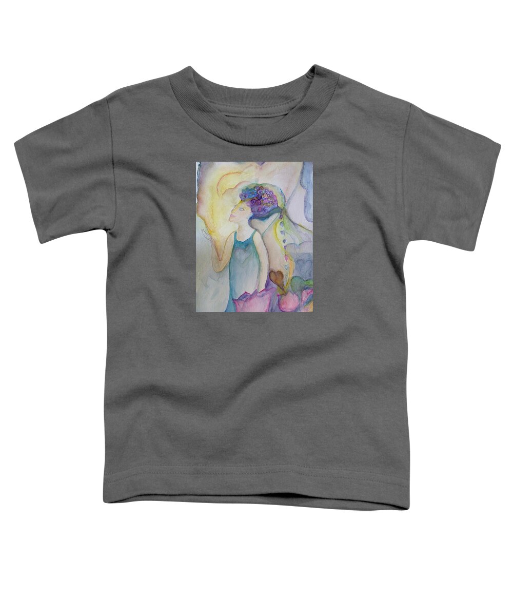 Watercolor Toddler T-Shirt featuring the painting Searching by Sandy Rakowitz