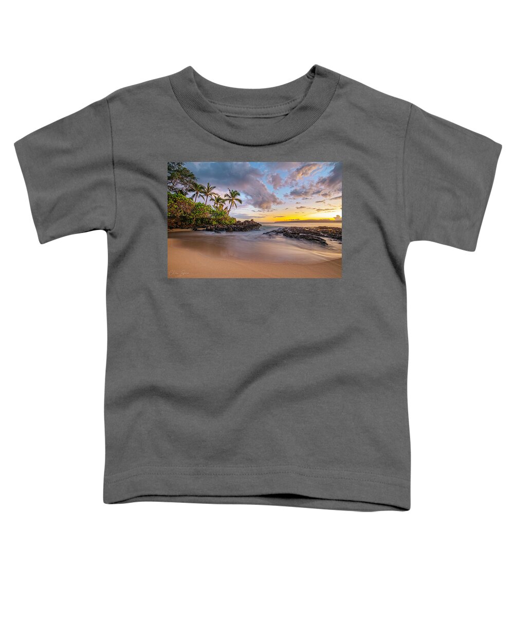 Beach Toddler T-Shirt featuring the photograph Secret Cove colors by Chris Spencer