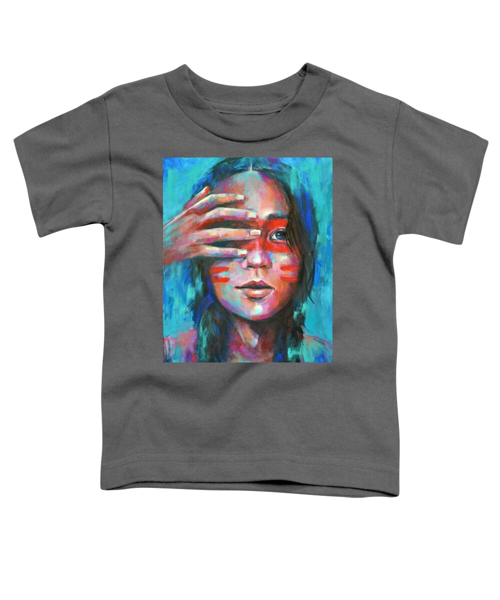  Toddler T-Shirt featuring the painting See with One Eye, Hear with the other by Luzdy Rivera