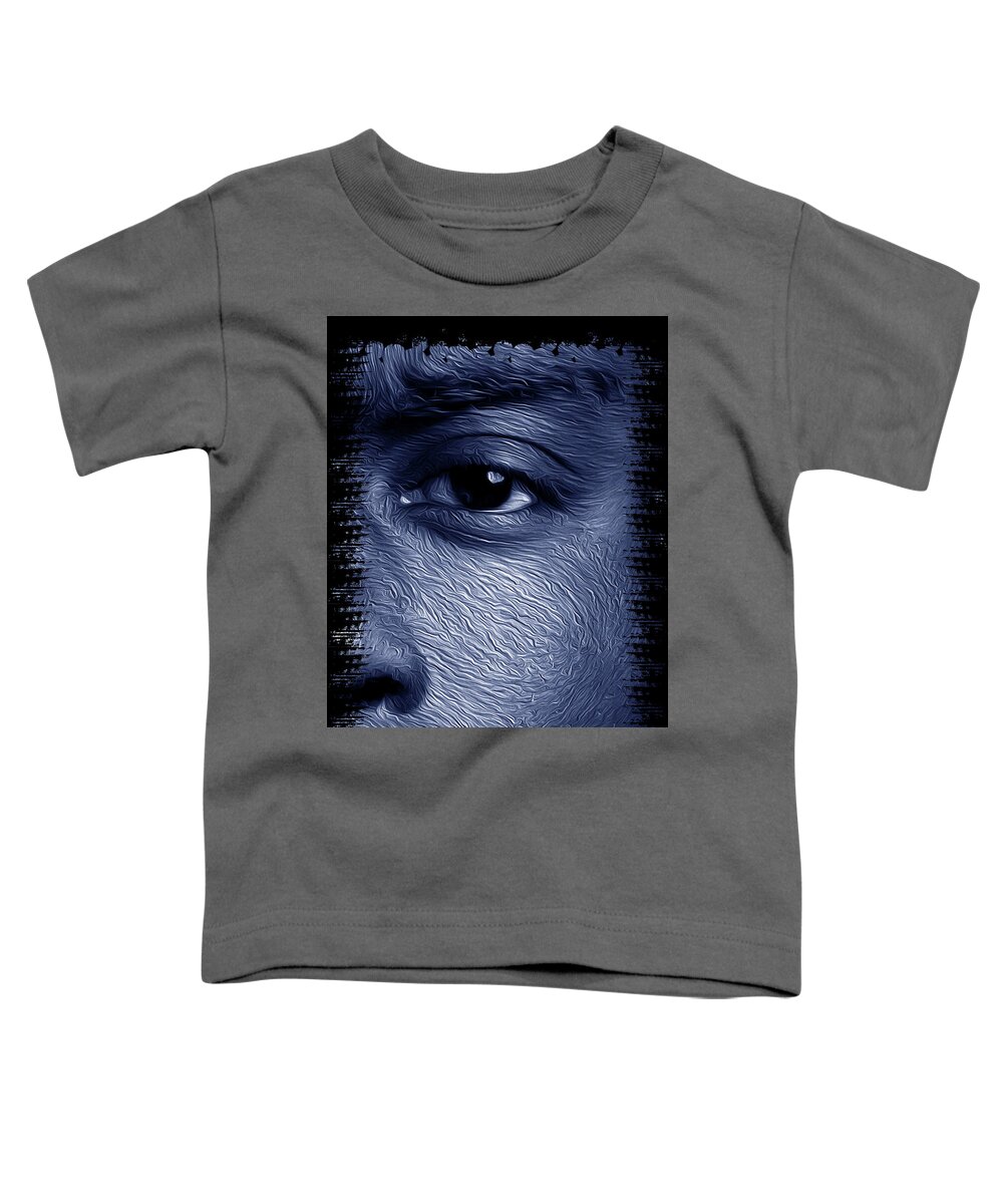 Shades Collection 2 Toddler T-Shirt featuring the digital art Shades of Black 6 by Aldane Wynter