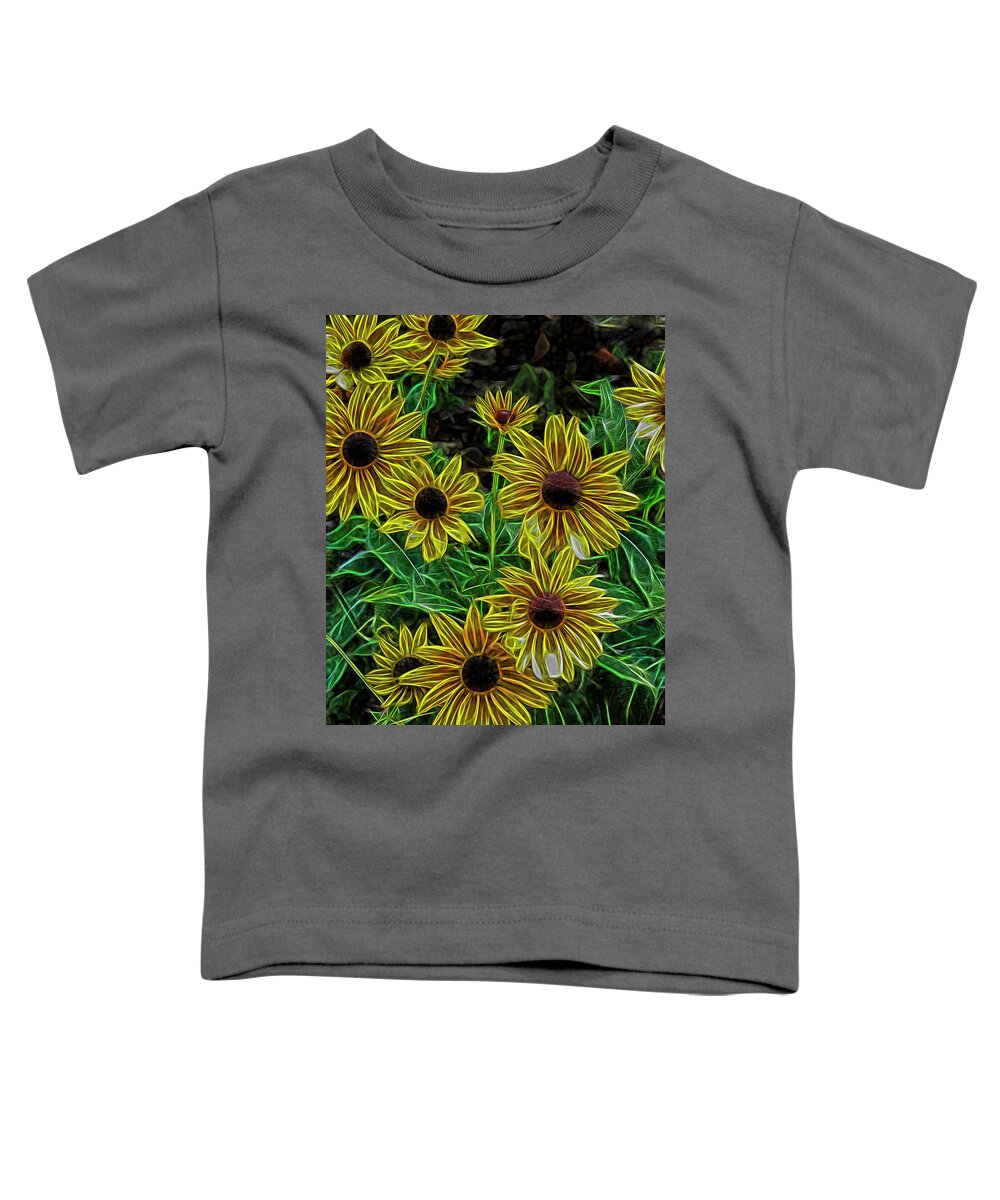 Helianthus Toddler T-Shirt featuring the photograph Short Yellow Sunflower by Bill Barber
