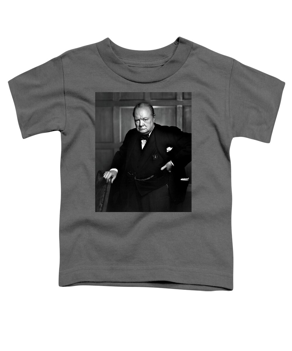 Yousuf Karsh Toddler T-Shirt featuring the painting Sir Winston Churchill by Yousuf Karsh