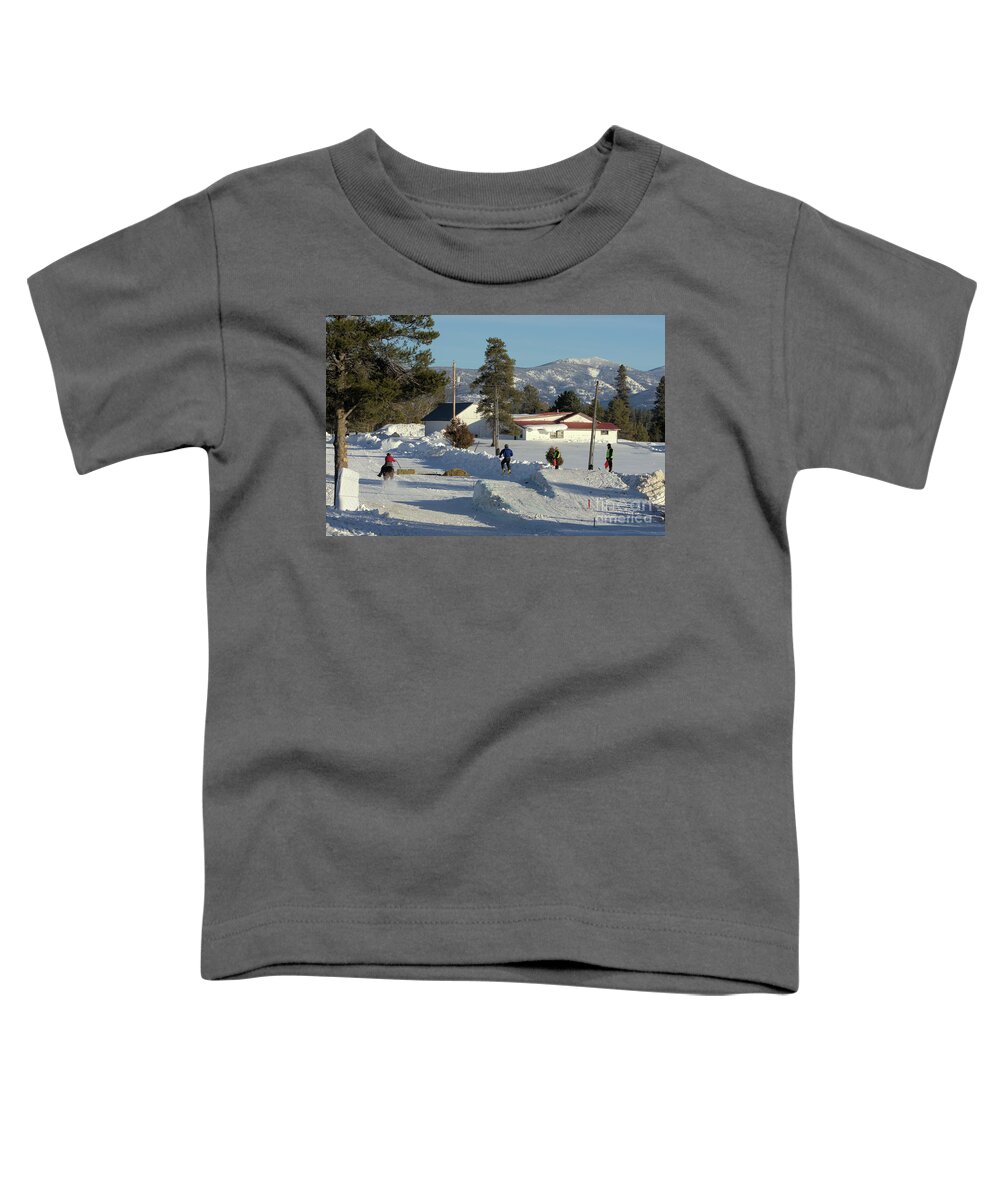 Sport Toddler T-Shirt featuring the photograph Skijoring - Catching Air by Kae Cheatham