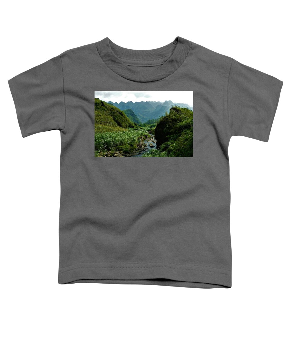 Valley Toddler T-Shirt featuring the photograph Small river in the mountains of Vietnam by Robert Bociaga