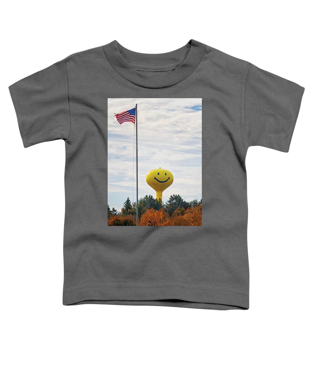 West Branch Smiley Tower Toddler T-Shirt featuring the photograph Smiley Tower by Peg Runyan