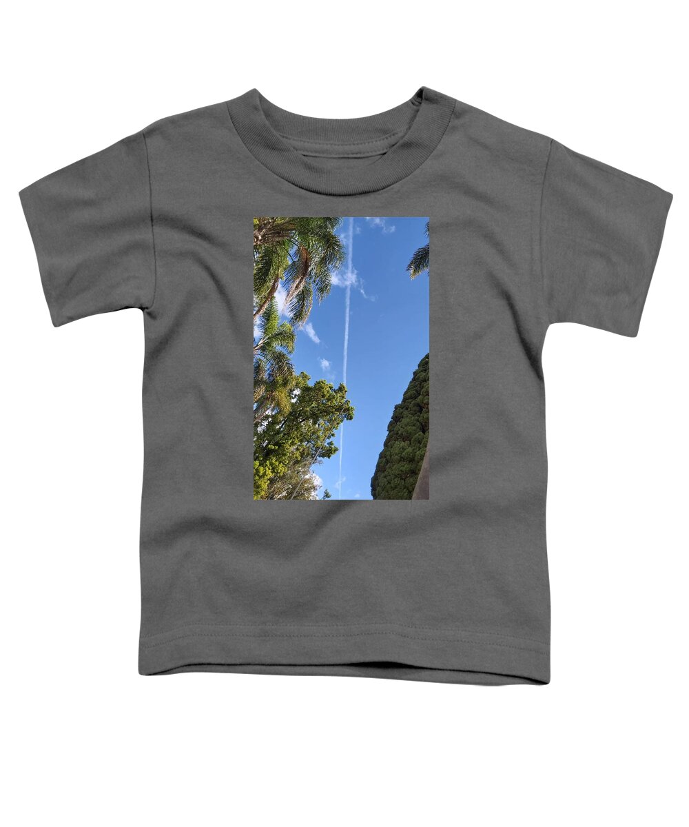All Toddler T-Shirt featuring the digital art Smoke Line in Sky at Closed Borders Madagascar KN40 by Art Inspirity
