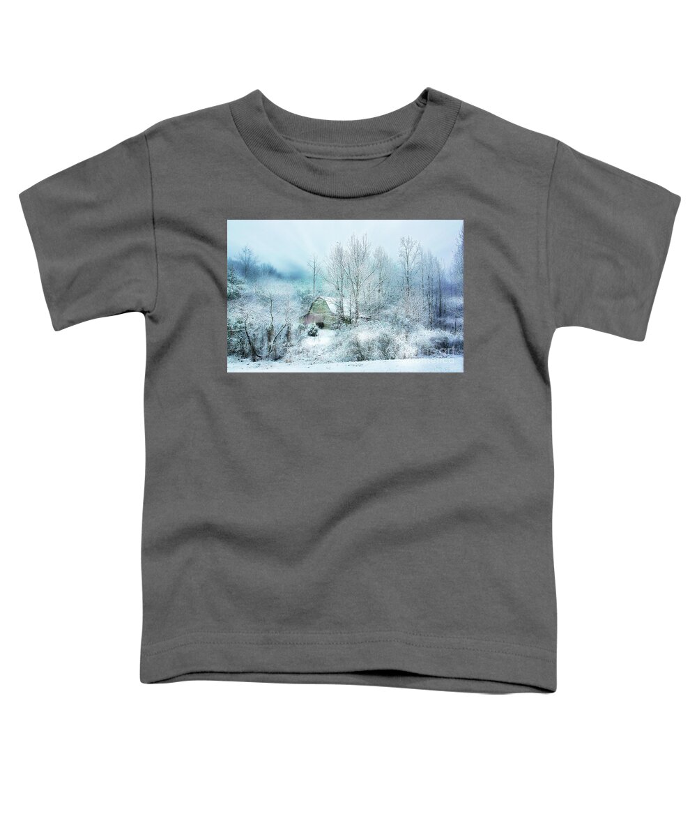 Barns Toddler T-Shirt featuring the photograph Snowfall Snowfall by Rick Lipscomb