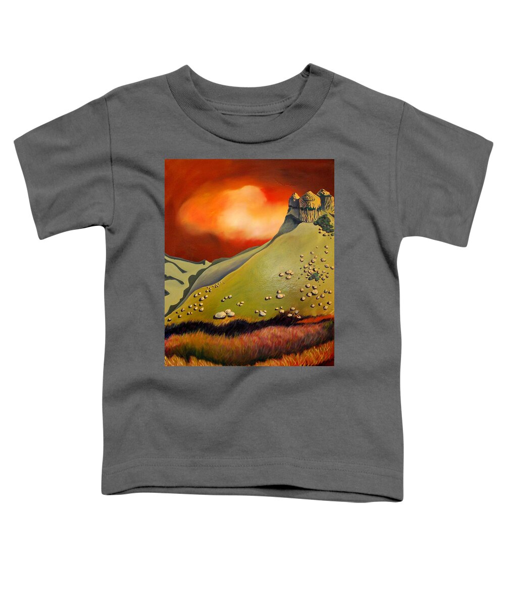 Hills Toddler T-Shirt featuring the painting Soft Hills by Franci Hepburn