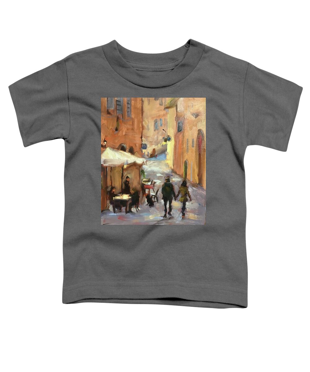 Florence Toddler T-Shirt featuring the painting Soft light of day by Ashlee Trcka