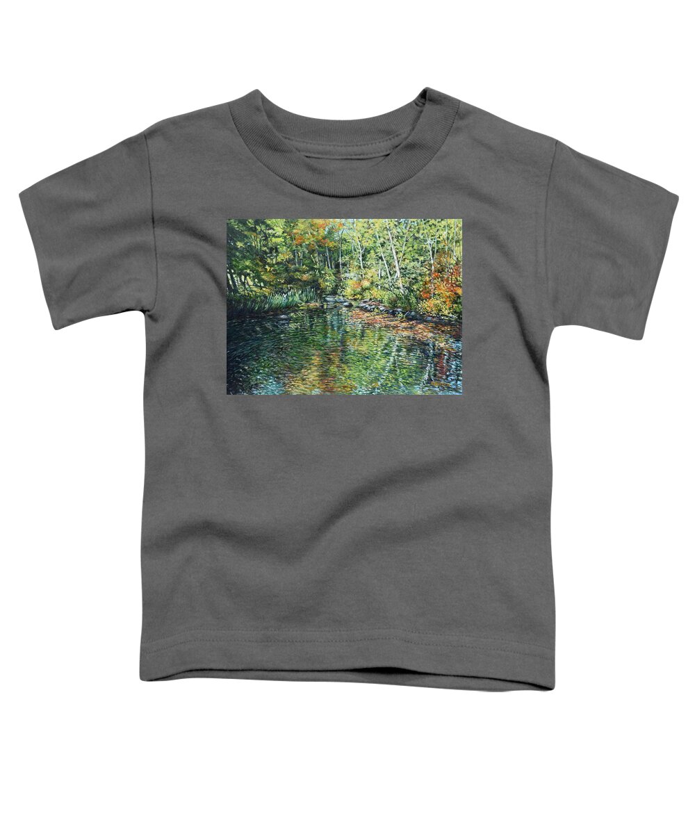Maine Toddler T-Shirt featuring the painting Somes Brook, From The Footbridge by Eileen Patten Oliver