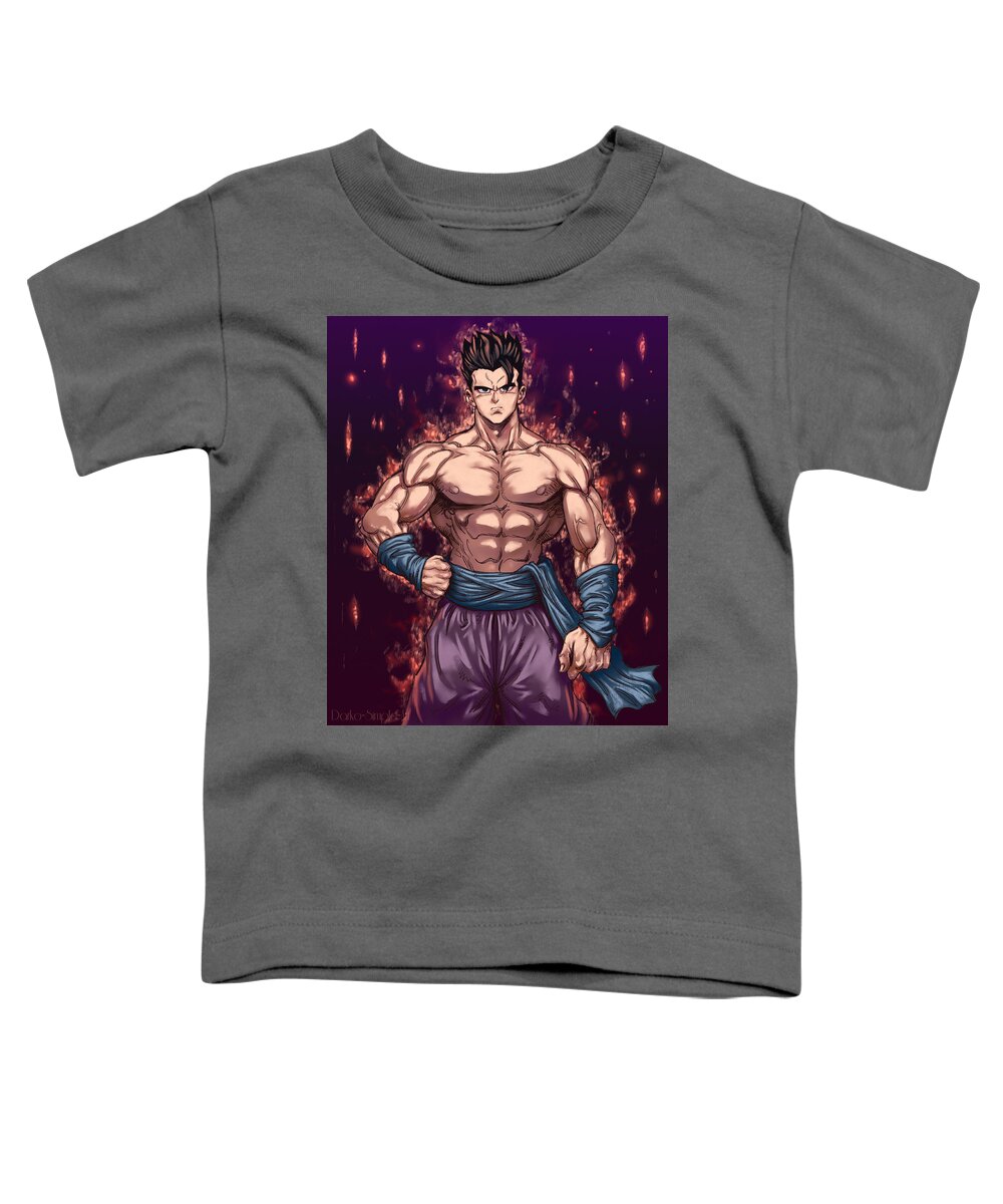 Son Gohan Toddler T-Shirt featuring the digital art Son Gohan - Full Power by Darko B