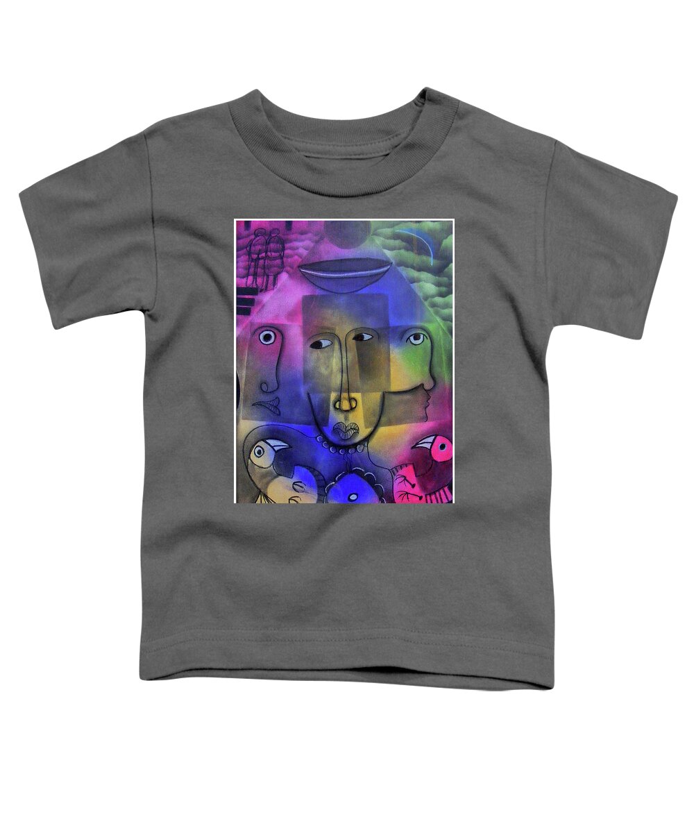Abstract Toddler T-Shirt featuring the painting Song Of Songs by Winston Saoli 1950-1995