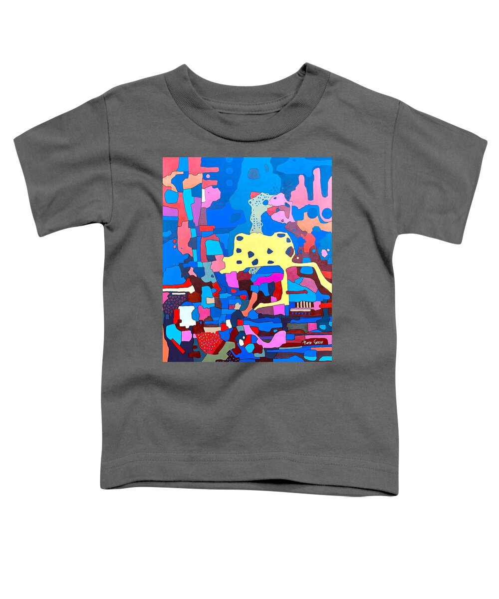 Abstract Color Toddler T-Shirt featuring the painting Spectrum Without Direction or Starting Point. by Plata Garza