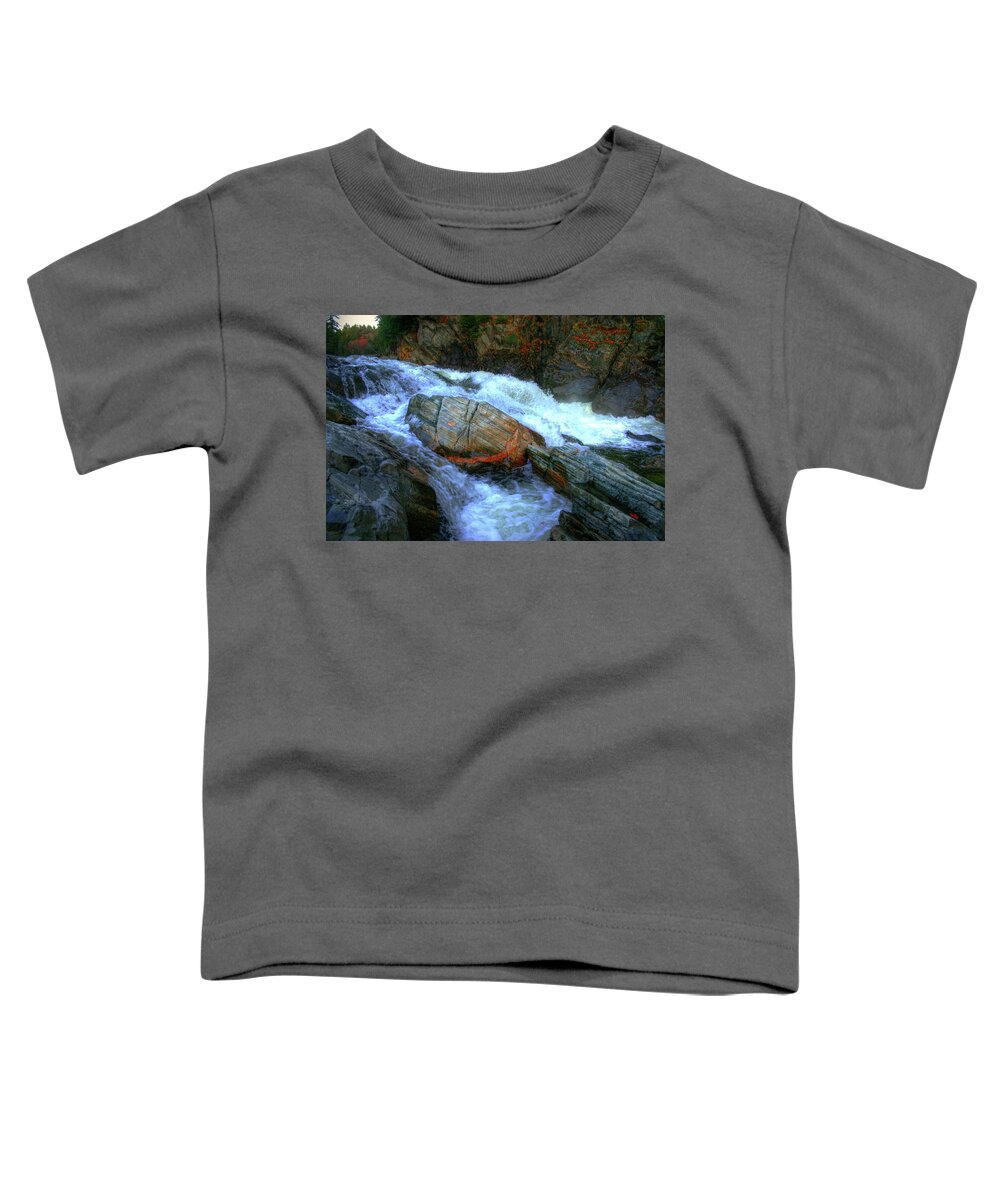 Boulder Toddler T-Shirt featuring the photograph Spirit Boulder at Livermore Falls by Wayne King