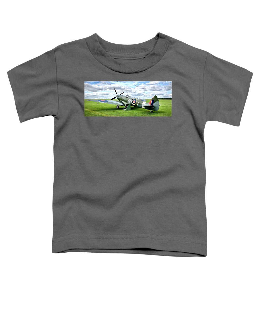 Super Marine Toddler T-Shirt featuring the photograph Spitfire Ready by Gordon James