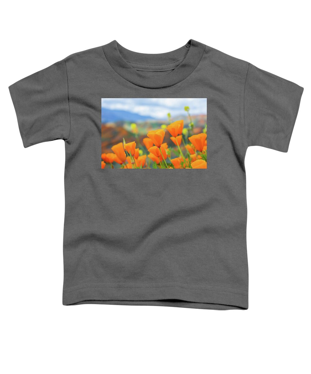 California Poppy Toddler T-Shirt featuring the photograph Spring Poppies Walker Canyon by Kyle Hanson
