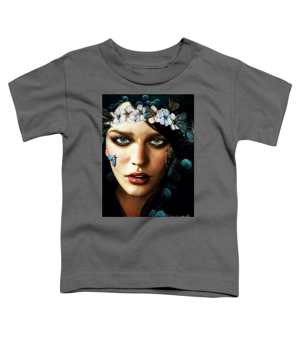 Butterfly Toddler T-Shirt featuring the digital art Spring Portrait by Georgina Hannay
