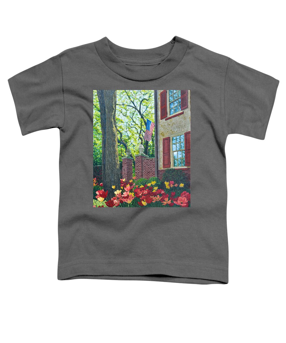 Springtime Toddler T-Shirt featuring the painting Springtime in Chestnut Hill by Alex Vishnevsky