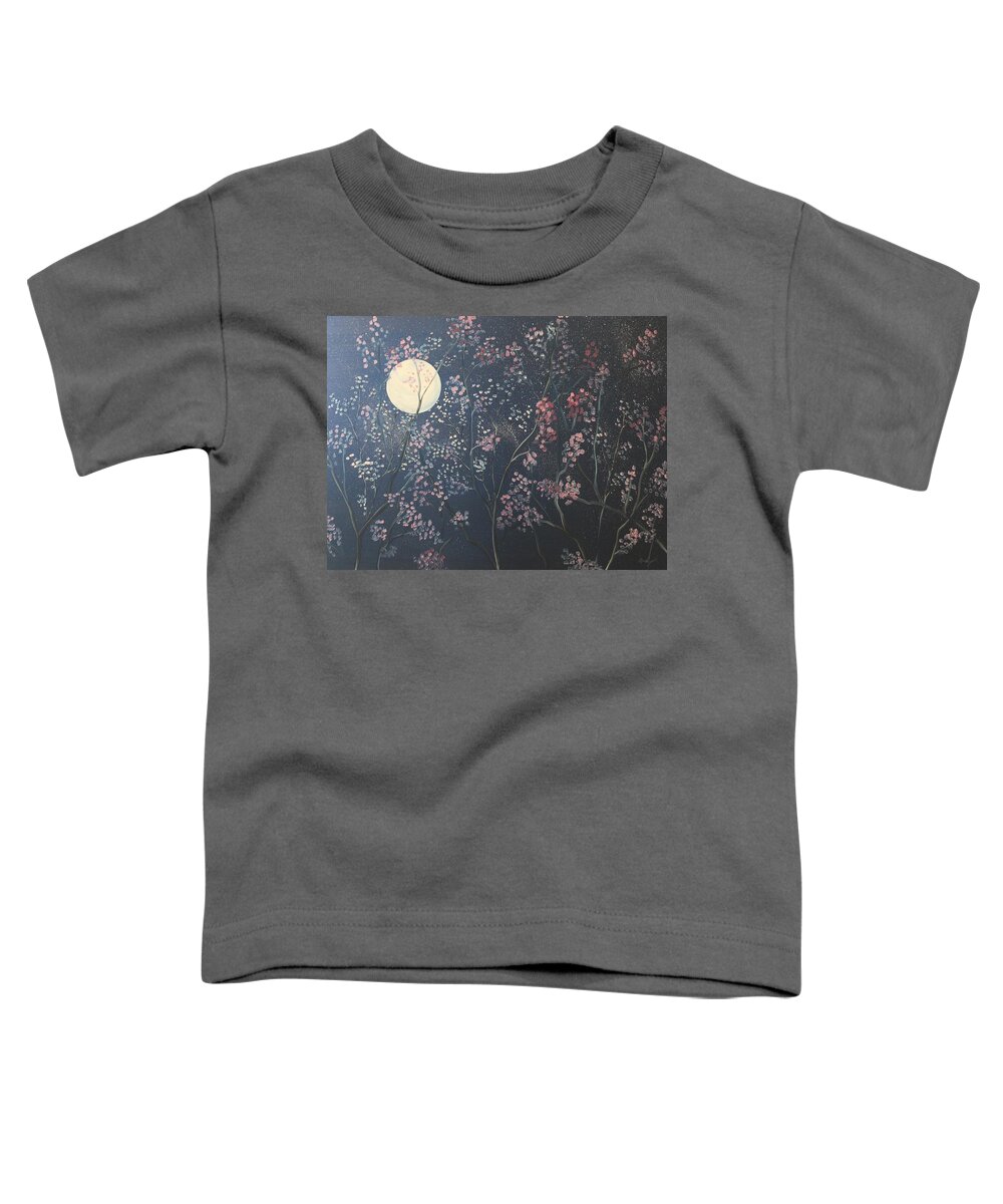 Flowers Toddler T-Shirt featuring the painting Starlit Blossoms by Berlynn
