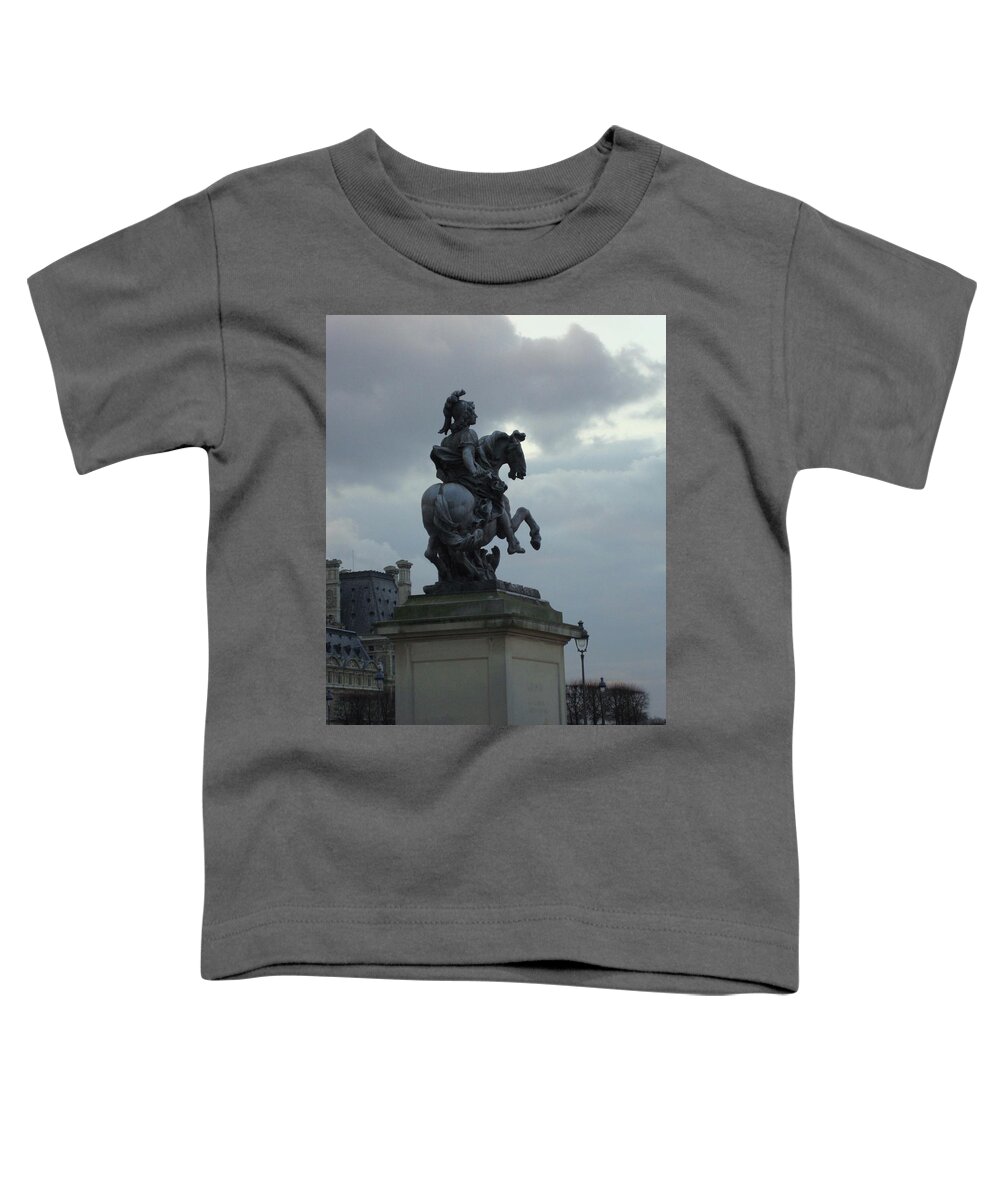 Paris Toddler T-Shirt featuring the photograph Statue at the Louvre by Roxy Rich