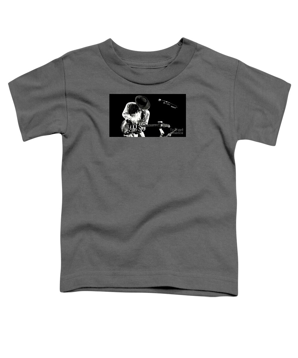 Stevie Ray Vaughan Toddler T-Shirt featuring the photograph Stevie Ray Vaughan in concert by Action