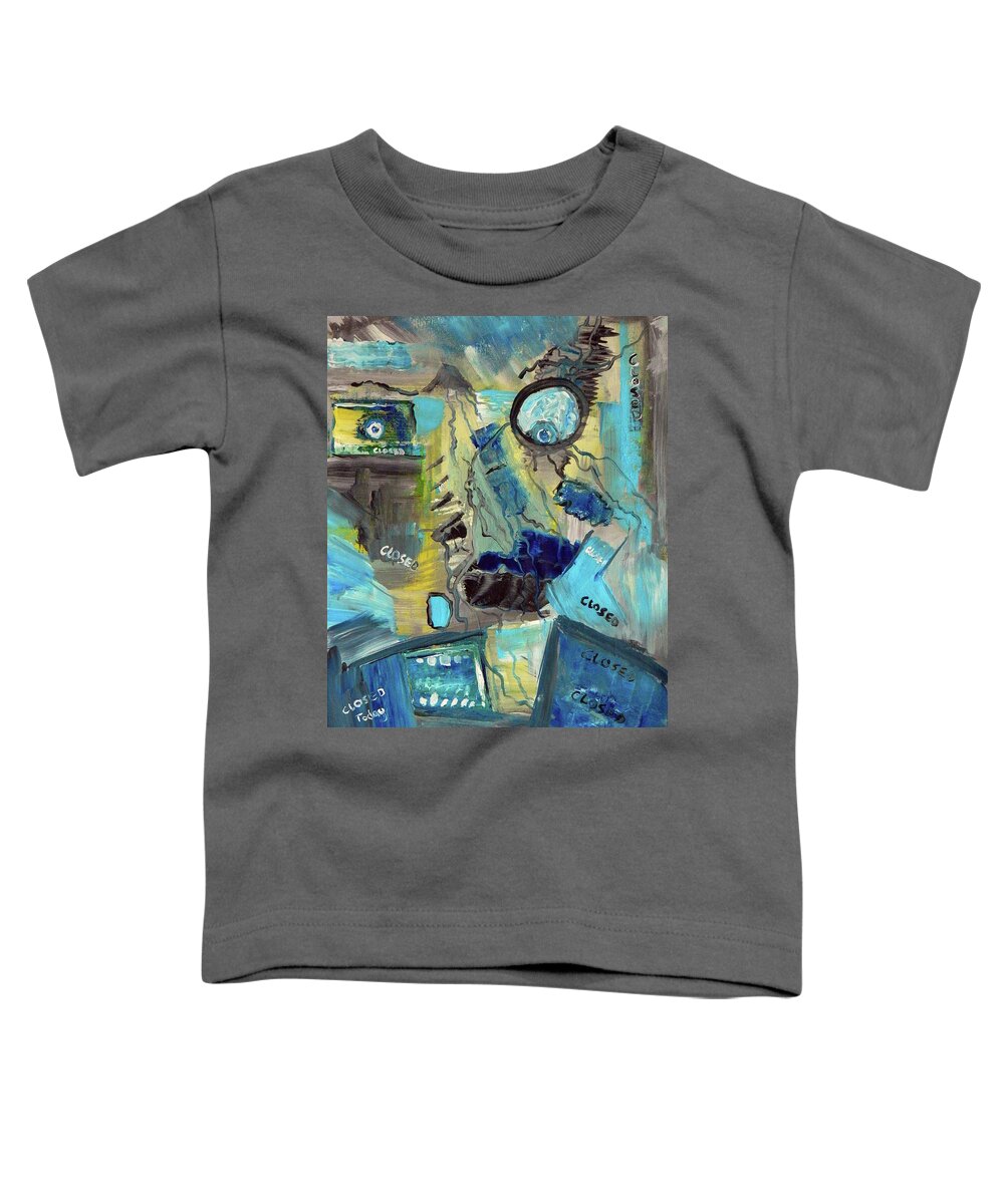 Abstract Art Toddler T-Shirt featuring the painting Still Closed by Everette McMahan jr