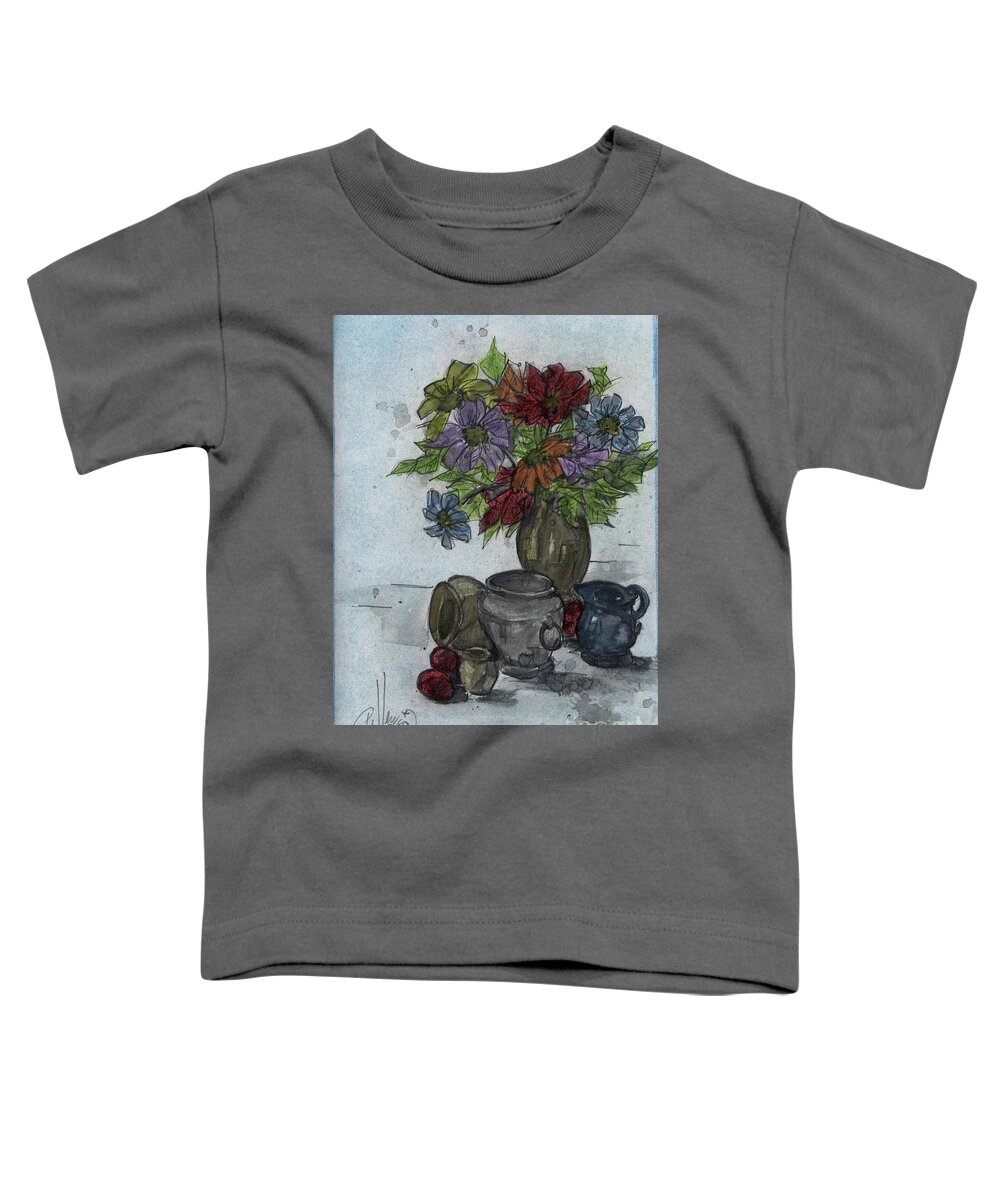 Still Life Toddler T-Shirt featuring the drawing Still life at Twilight by PJ Lewis