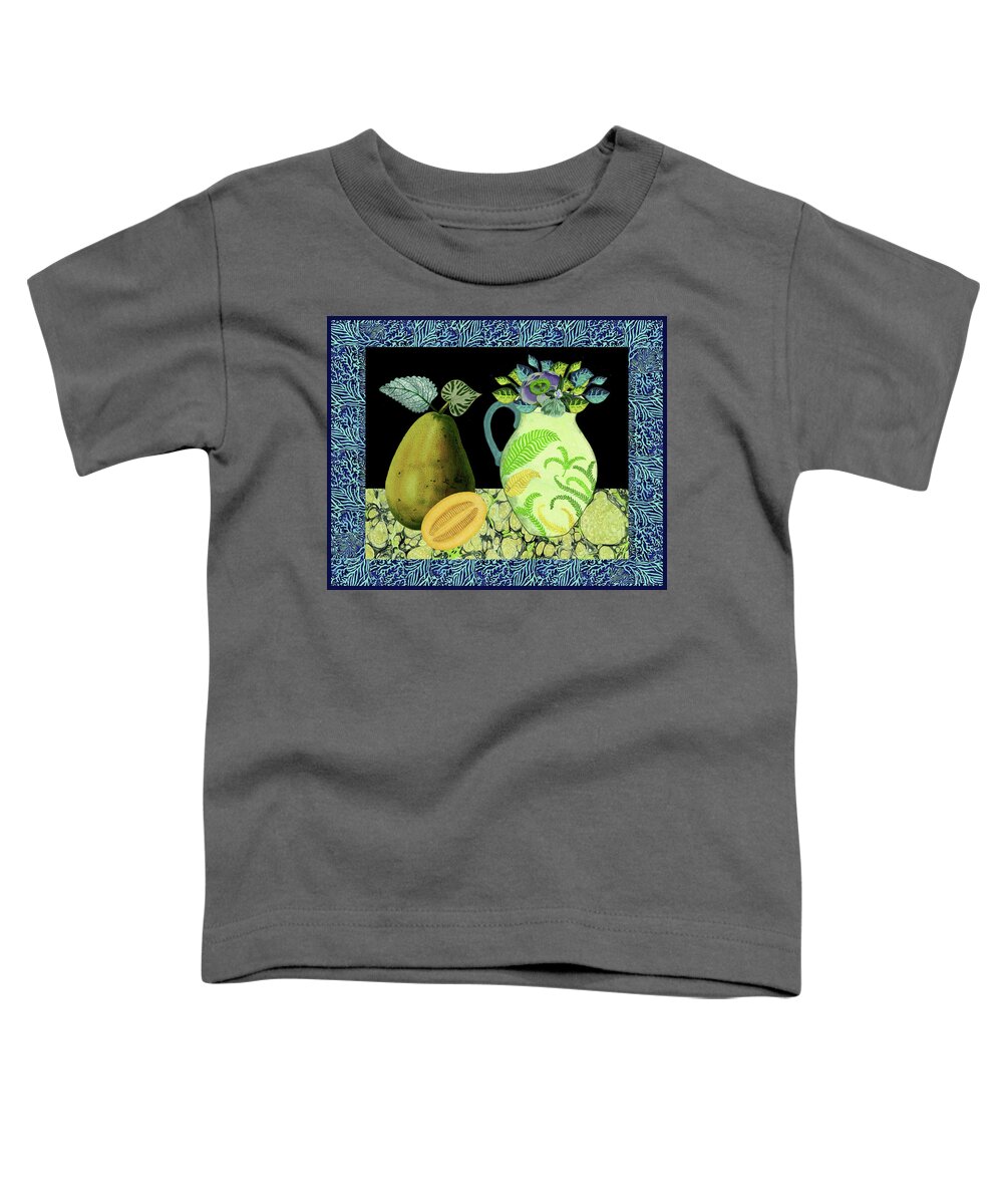 Still Life Toddler T-Shirt featuring the mixed media Still Life with Pear and Maracuya by Lorena Cassady