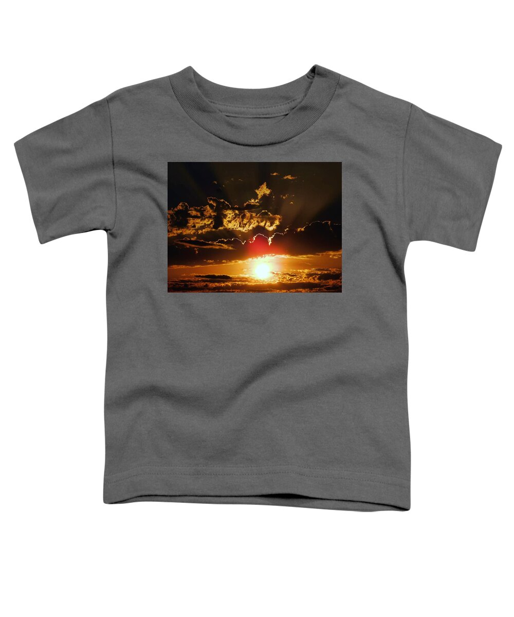 Sunset Toddler T-Shirt featuring the photograph Storms a'brewin by Judy Stepanian