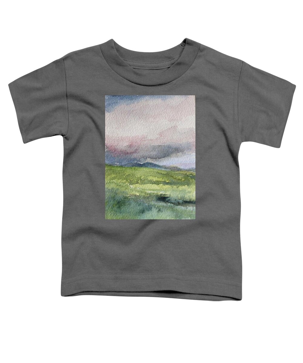 Watercolor Toddler T-Shirt featuring the painting Stormy Skies by Laurie Rohner