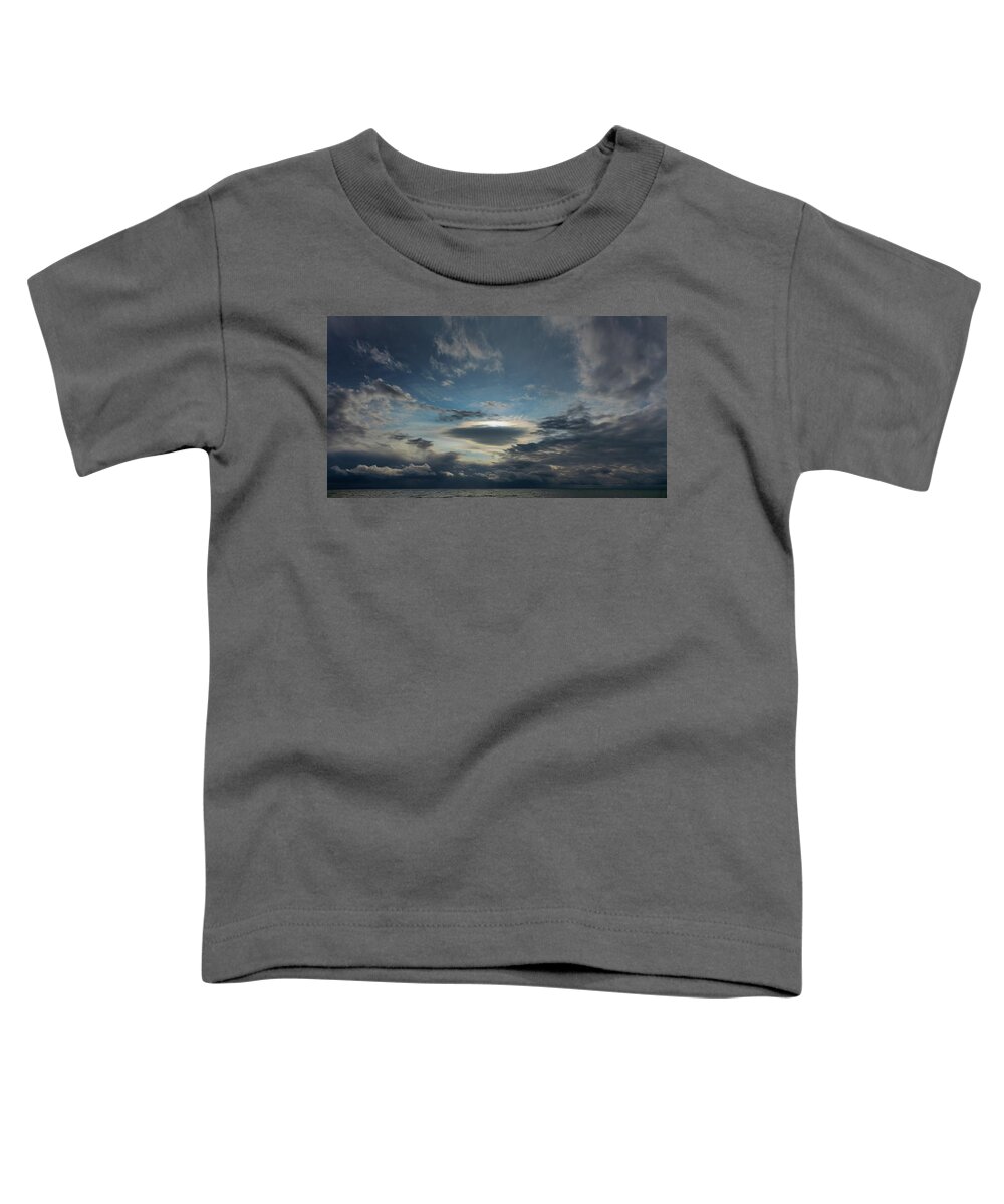 Storm Toddler T-Shirt featuring the photograph Stormy Sky Over The Winter Sea by Mikhail Kokhanchikov