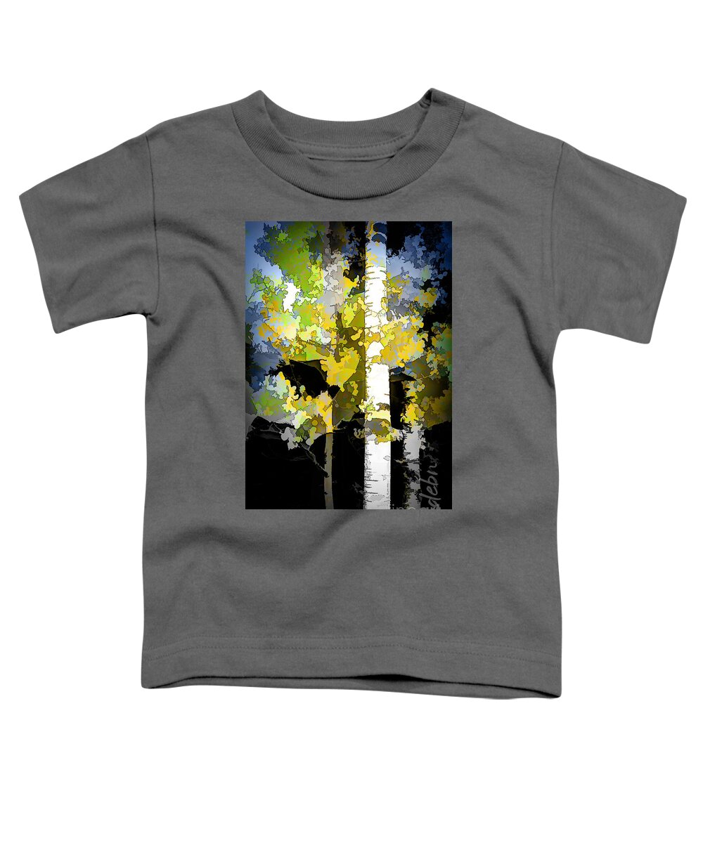 Aspen Toddler T-Shirt featuring the digital art Stylized Aspen 2 by Deb Nakano