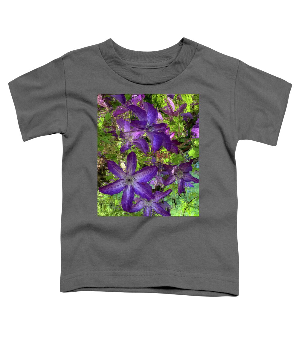 Clematis Toddler T-Shirt featuring the photograph Summer Clematis by Jeanette French