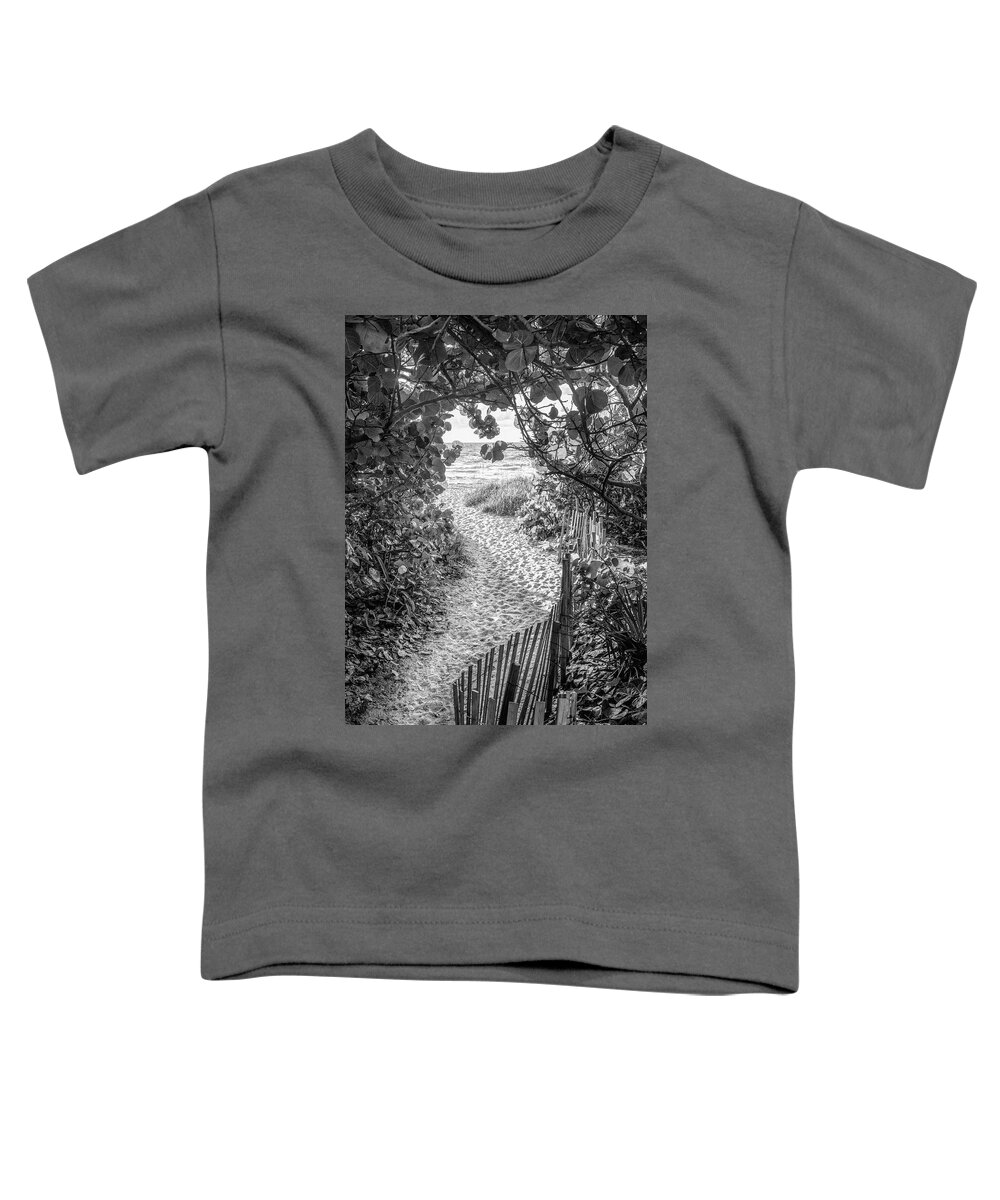 Black Toddler T-Shirt featuring the photograph Summer Sand Dunes Black and White by Debra and Dave Vanderlaan