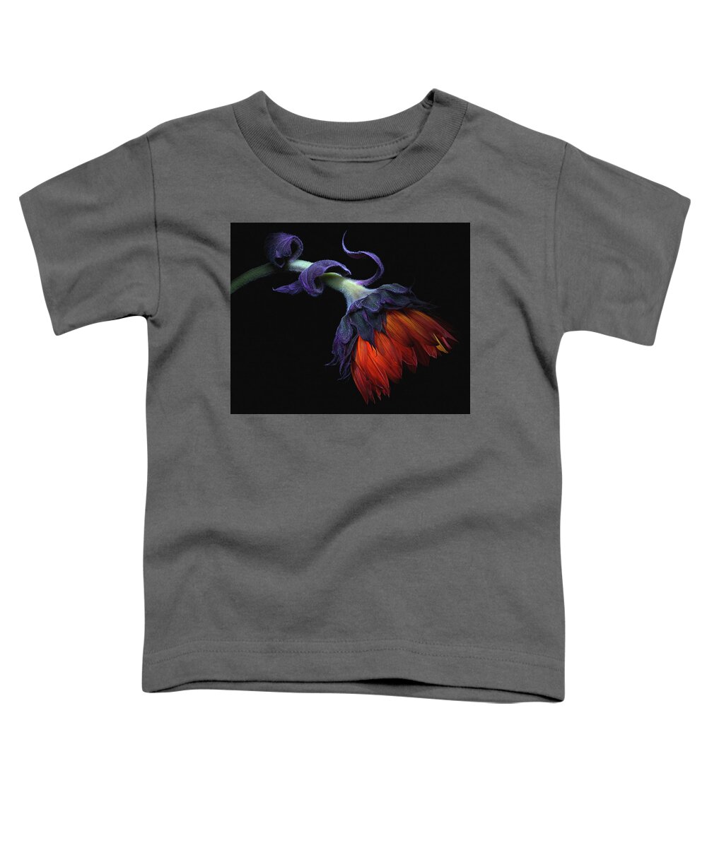 Macro Toddler T-Shirt featuring the photograph Sunflower Orange by Julie Powell