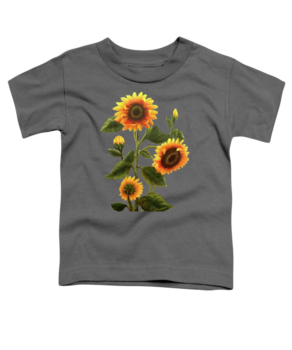 Portrait Toddler T-Shirt featuring the painting Sunflowers by Sarah Irland