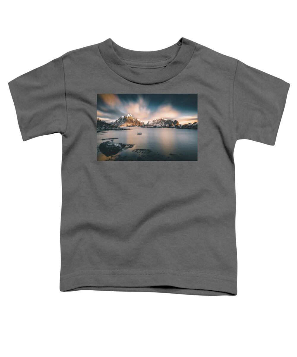 Lofoten Toddler T-Shirt featuring the photograph Sunrise at Reine by Henry w Liu