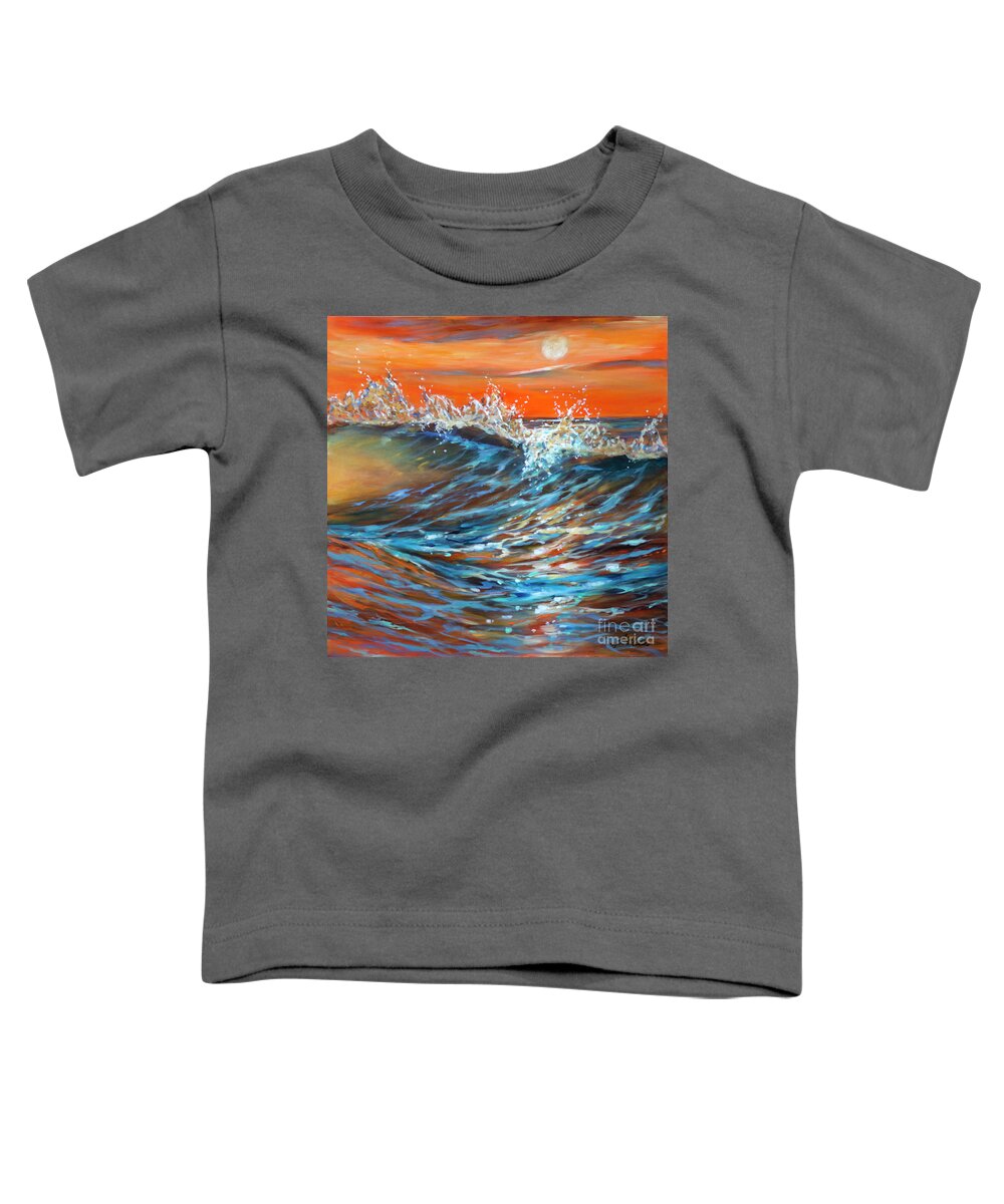 Ocean Toddler T-Shirt featuring the painting Sunrise Lace by Linda Olsen